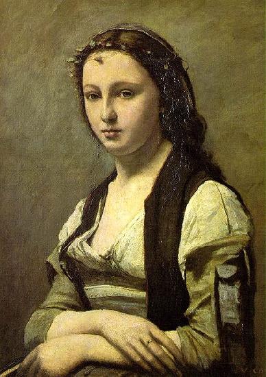 Jean-Baptiste Camille Corot Woman with a Pearl oil painting picture
